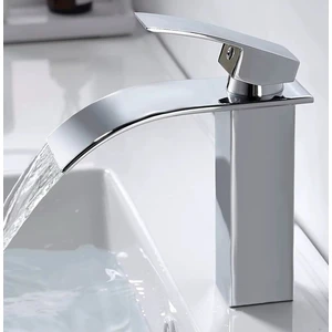 Rena Design Lavabo Bataryası Şelale Kare Gövde Eğimli Havza Banyo Armatür Çift Giriş Musluk Lüks Ergonamik Krom / Siyah / Mat Altın / Inox