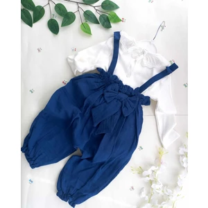 M.Ç Family Store Kız Çocuk Muslin 2li Takım Kız Bebek Salopet Tulum Takım