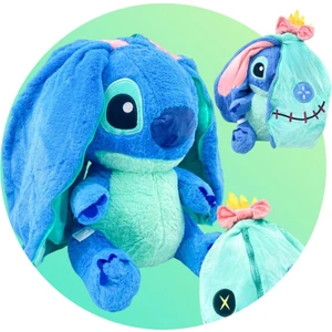 NB Market Stitch Peluş Oyuncak Fermuarlı Sürpriz Peluş Hediyelik Uyku Arkadaşı Stich Peluş Oyuncak 30cm