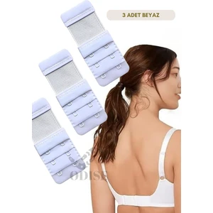 3 Adet Lastikli 2x3 Kancalı Sütyen Uzatma Eki (Agraf)