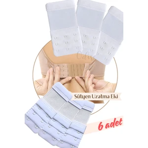 6 Adet Lastikli Sütyen Uzatma Eki (Agraf) (3 Adet 2x3 Lastikli, 3 Adet 3x3 Lastikli)