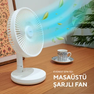 EFN-521 Masaüstü Beyaz 3 Kademeli 1200MAH USB Fan