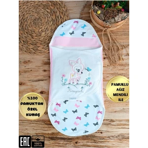 Bebek Battaniyesi Uyku Tulumu Kundağı %100 Pamuklu Ortopetik Hastane Çıkışı Yenidoğan 0-9AY