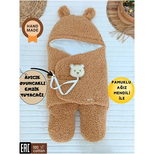 Bebek Dış Kundak Battaniyesi Pelüş Ayaklı Welsoft Uyku Tulumu Kışlık Mont Yenidoğan 0-12 Ay