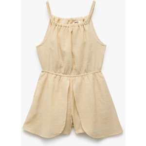 Bisiklet Yaka Katmanlı Askılı Müslin Tulum