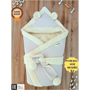Kışlık Kalın Bebek Battaniyesi  Pamuklu Doğal Organik Uyku Kundağı Hastane Çıkışı Yenidoğan Örtü