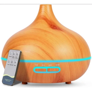 500ML Kumandalı Ahşap Tasarımlı Aromaterapi Hava Nemlendirici – RGB 7 Renk LED, Sessiz Ultrasonik Buhar ve Ferahlatıcı Nemlendirme!