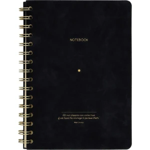Victoria's Journals Vegan Deri Esnek Kapaklı Spiralli Defter A5 100 gr 128 Sayfa Çizgili Siyah