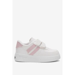 Işıklı Unisex Rahat Hafif Çocuk Spor Ayakkabı BEYAZ - PUDRA