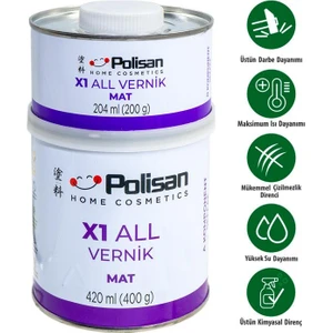 X1 All Vernik Mat Şeffaf Çift Bileşenli 0.6 kg