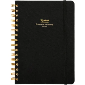 Victoria's Journals Canvas Sert Kapak Spiralli Defter A5 100GR 160 Sayfa Çizgili Siyah