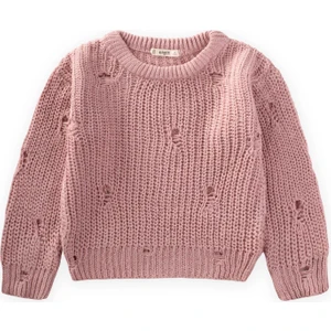Selanik Triko Kazak 2-8 Yaş Pudra Pembe