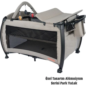 Maccon Prime Alüminyum Kasa Park Yatak Sallanır Cibinlikli Oyun Parkı Beşik 70X110 cm