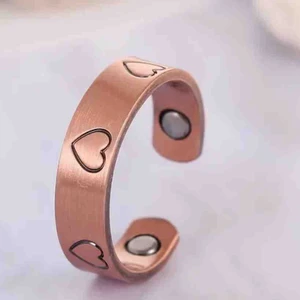 %100 Saf Bakır Manyetik Kalpli Yüzük