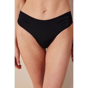 Basic High Shirred Siyah Bikini Altı