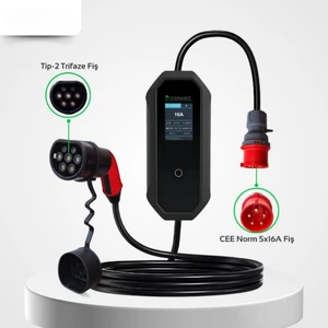 Cks Enerji Coswatt Elektrikli Araba Taşınabilir Şarj Cihazı 11 Kw 16A Tip-2 5X16A 8 Metre Kablo (Türkçe Menü)