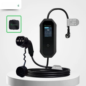 Cks Enerji Coswatt Taşınabilir Elektrikli Araç Şarj Cihazı 3,5 Kw 16A Monofaze Schuko Fiş 10 Metre(Türkçe Menü)