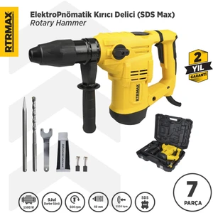 Rtrmax RTM240 Elektropnömatik Sds Max Kırıcı ve Delici 1500 W 9.0 Jul 40 mm