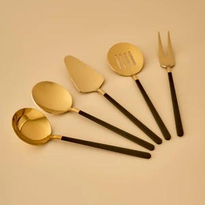 Siena 5 Parça Servis Seti Gold-Siyah