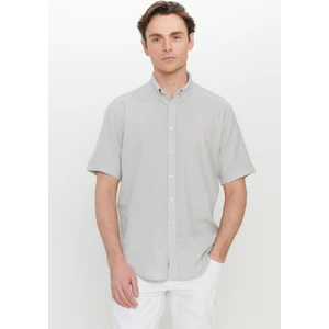 Altınyıldız Classics %100 Pamuk Comfort Fit Rahat Kesim Düğmeli Gömlek Yaka Armürlü Gömlek