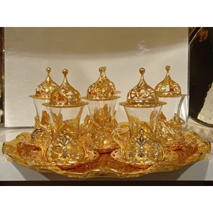 Saray Ottoman Gruplar 6'lı Çay Seti Sarı