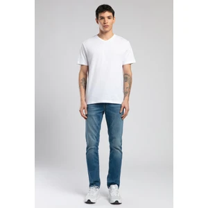 Lee Cooper Jonat Erkek V Yaka T-Shirt Beyaz