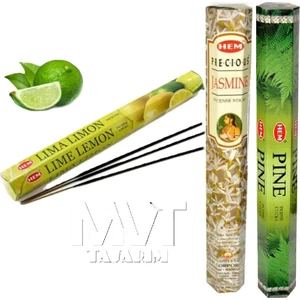 MVT TASARIM 60 Adet Çubuk Tütsü, Doğanın Ferahlığı: Lime Limon, Yasemin ve Çam Kokulu Tütsü 3 Kutu