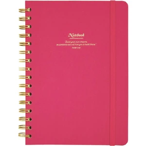 Victoria's Journals Canvas Sert Kapak Spiralli Defter A5 100GR 160 Sayfa Noktalı Fuşya