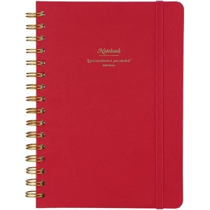 Victoria's Journals Canvas Sert Kapak Spiralli Defter A5 100GR 160 Sayfa Noktalı Kırmızı