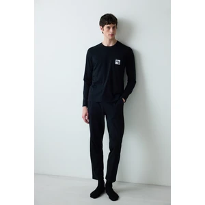 Black Panda Pantolon Siyah Pijama Takımı