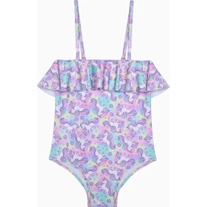 Kız Çocuk Sweet Unicorn Fırfırlı Straplez Mayo