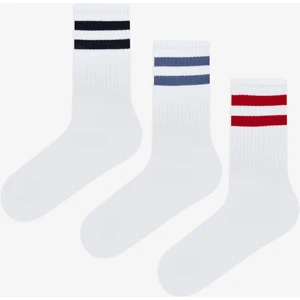 Erkek Stripe Tenis 3lü Çok Renkli Soket Çorap