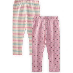 Ikili Set Tayt 1-8 Yaş Pembe - A Bej