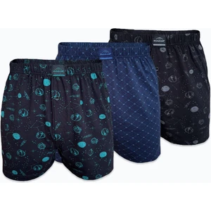 Erkek 3 Lü Premium Collection Desenli Geniş Kalıp Büyük Beden Modal Boxer 3M254
