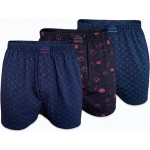 Erkek 3 Lü Set-2 Premium Collection Desenli Geniş Kalıp Büyük Beden Modal Boxer 3M254