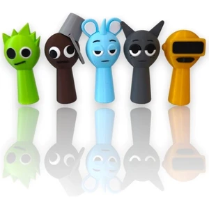 Sprunki Effects Karekterleri Kaliteli Baskı 7 cm Set 5 Adet Figür Lime, Brud, Sky, Gray, Garnold
