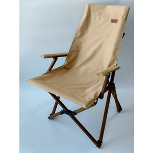 Joyfull Turtle Ahşap -  Kollu Katlanır Kamp - Bahçe - Balkon Sandalyesi - Koyu Ceviz Iskelet - Camel Kılıf - Camel Çanta - Kayın