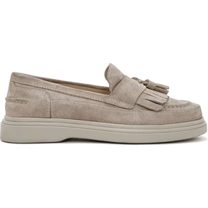 Kadın Bej Püsküllü Süet Deri Loafer 25SFD510210