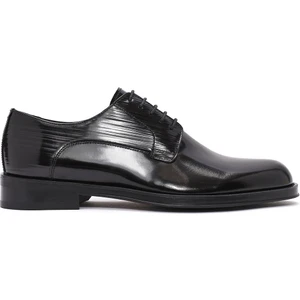 Erkek Siyah Bağcıklı Deri Klasik Ayakkabı 25SFD621522