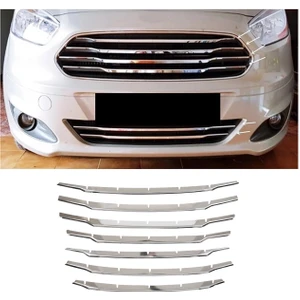 Ford Courier Uyumlu 2017-2023 Krom Ön Panjur 7 Parça Paslanmaz Çelik