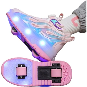 Tekerlekli USB Şarjlı LED Işıklı Paten Ayakkabı (Yurt Dışından)
