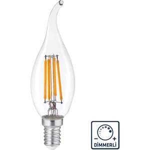 Kıvrık Mum Rustik Flamanlı LED Ampul Gün Işığı 4W 2700K E14
