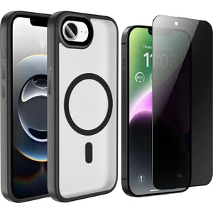 Apple iPhone 16E Kılıf Mat Arka Yüzey Wireless Şarj Özellikli Zore Flet Magsafe Kapak + Hayalet Ekran Koruyucu
