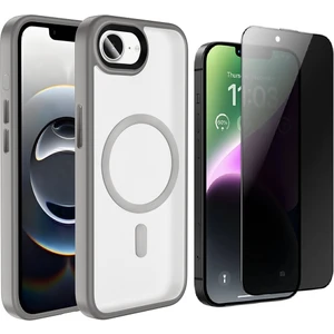 Apple iPhone 16E Kılıf Mat Arka Yüzey Wireless Şarj Özellikli Zore Flet Magsafe Kapak + Hayalet Ekran Koruyucu