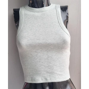 Kadın Fitilli Halter Yaka Crop Atlet