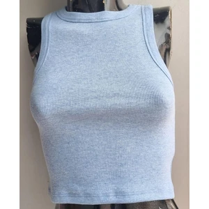 Kadın Fitilli Halter Yaka Crop Atlet