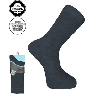 Pro Çorap Şeker (Diyabetik) Sıkmayan Pamuk Erkek Çorabı Füme (16408-R5)