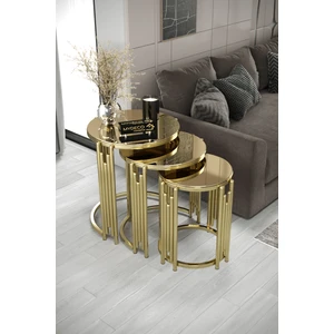 Home Plus Mobilya Piyano Zigon Sehpa Gold Ayak Bronz Ayna