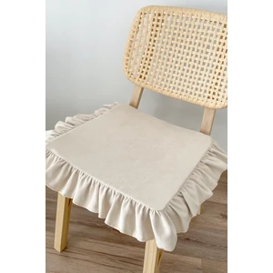 Ritmo Home Fırfırlı Krem Iskandinav Sandalye Minderi