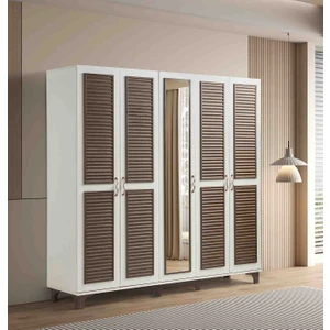 Pema Home Toprak %100 Mdf 5 Kapaklı Dolap Gardırop